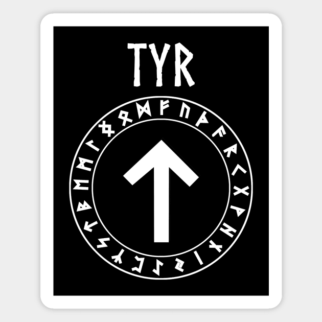 Tyr Norse God Tiwaz Rune Magnet by AgemaApparel